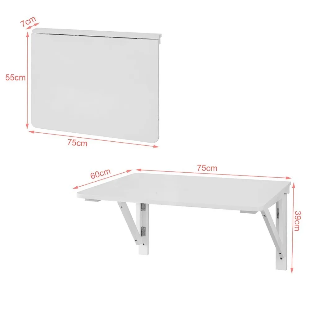 SoBuy FWT05 Solid Wood Wall-mounted Drop-leaf Table, Folding Dining Table Desk