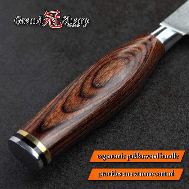 GRANDSHARP 4 7 дюймов нож 67 слоев VG10 японский Дамаск кухонные ножи из нержавеющей стали