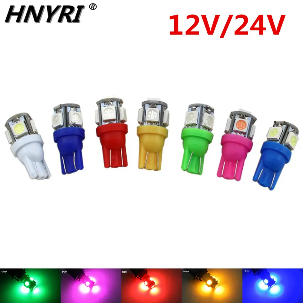 50x12 В 24 LED T10 5050 194 168 W5W 5 SMD лампы с клиновидным цоколем для грузовиков лодок