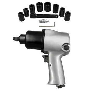 

1/2" Air Impact Wrench Kit Air Impact Wrench Pneumatic Socket Set Sockets 12mm/13mm/14mm/15mm/17mm/19mm/22mm/24mm Air Tool Set