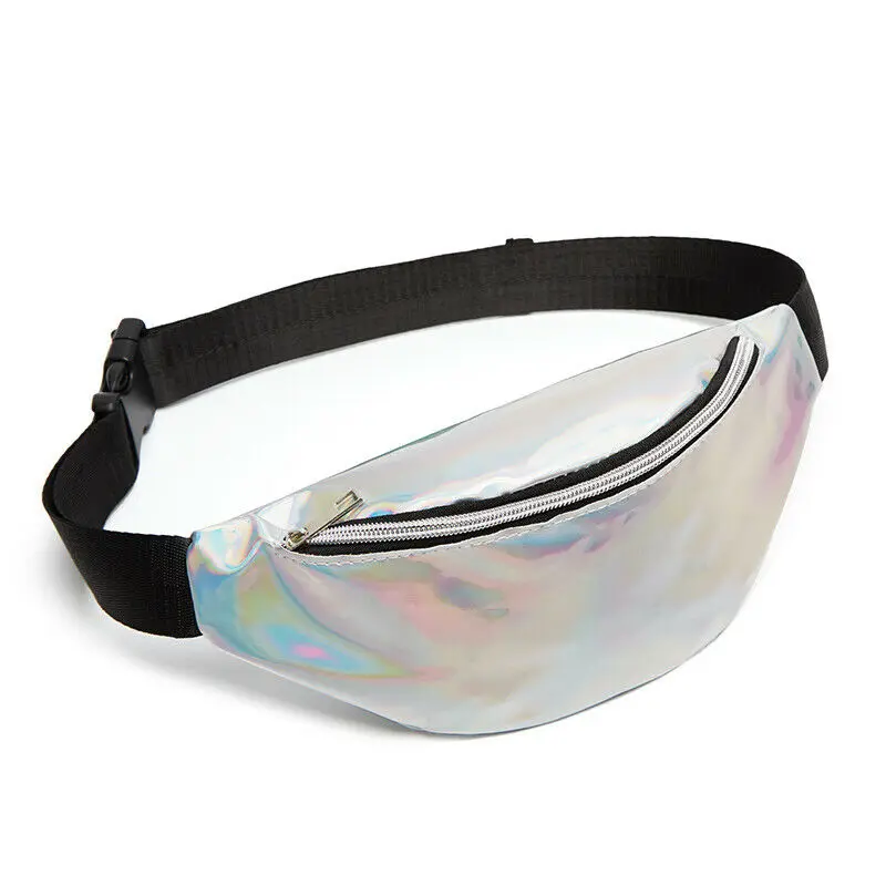

Sequin Women Waist Bag Fanny Pack Running Zip Belt Money Pouch Holiday Bag