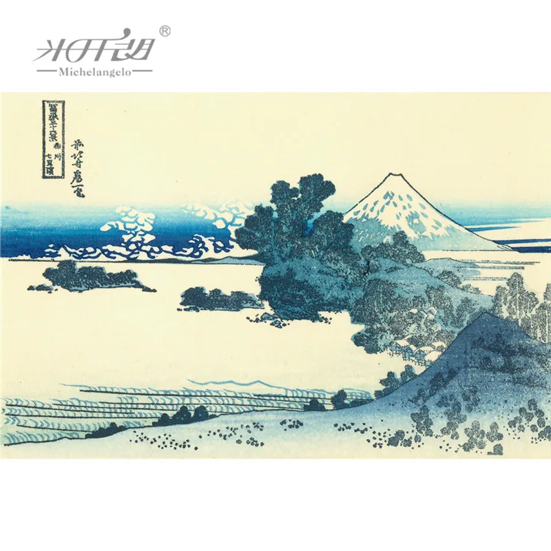 Микеланжело деревянные пазлы Ukiyoe 36 просмотров Гора Фудзи шичири пляж в провинции Сагами Hokusai живопись