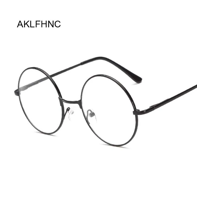 

Vintage Transparent Women Glasses Metal Full Frame Optical Round Lens Glasses Female Clear Reading Plain Glasses Small