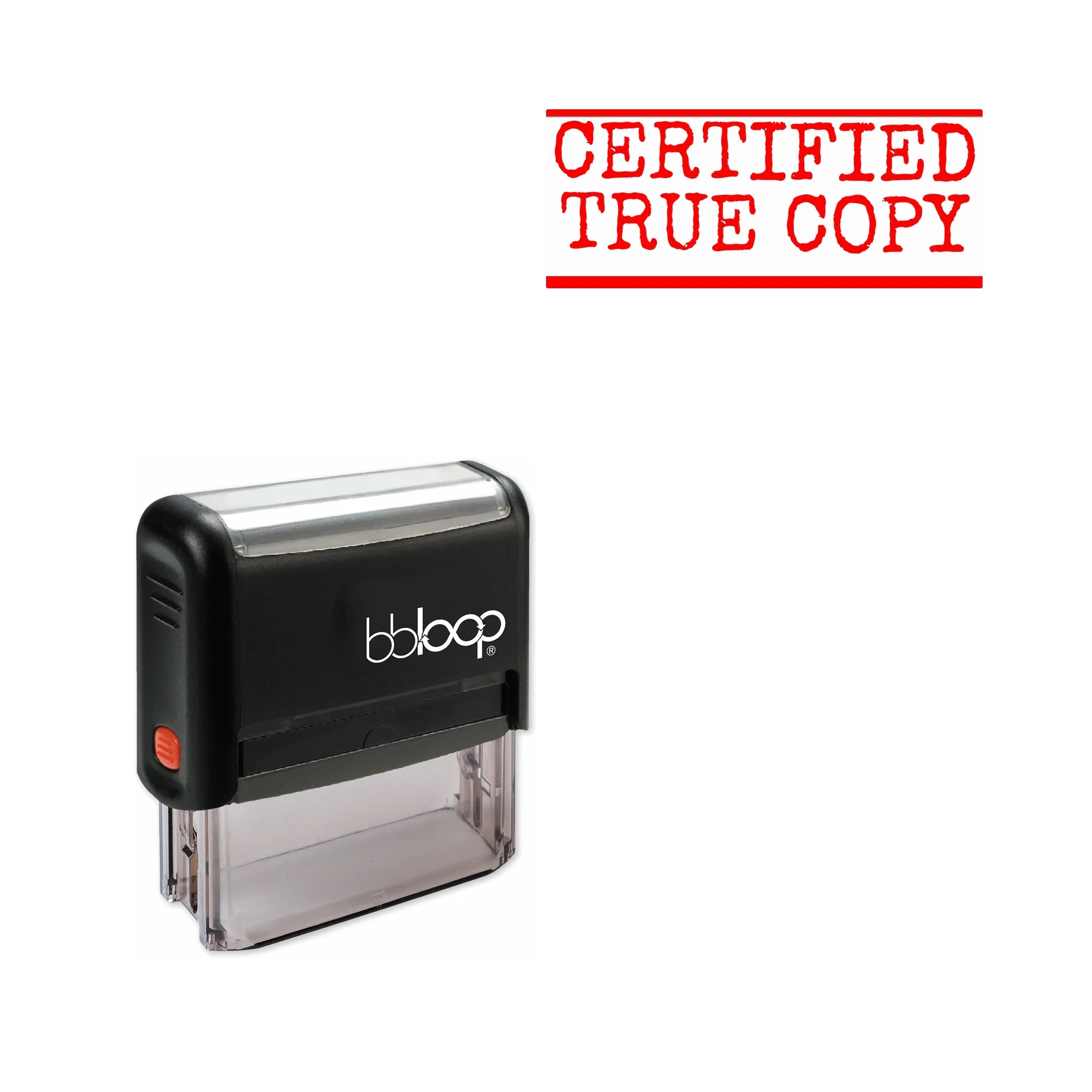 Bbloop 'certified True Copy' Selfinking Office Stamp, Rectangular