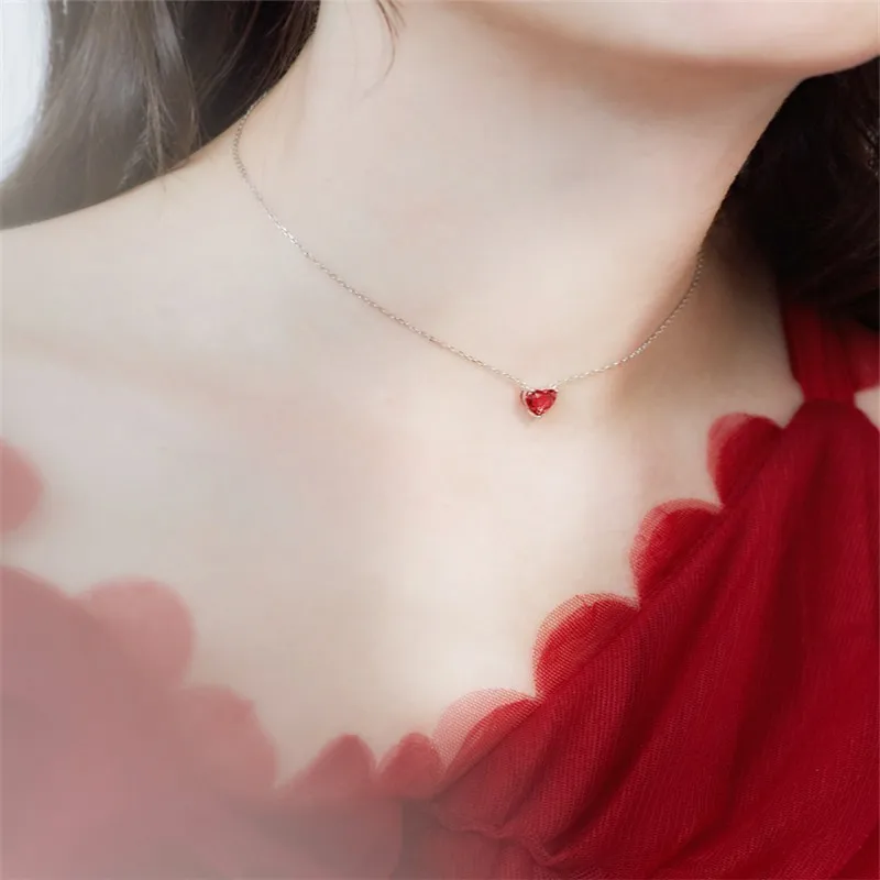 

Necklace For Women Heart Shape 925 Sterling Silver Pendant Necklace Gift Ethnic Bohemian Choker Necklace Collares De Mada 201