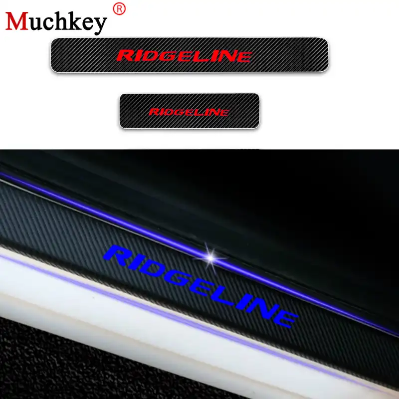 Custom Car Door Sill Protector for Spirior Door Entry Guard Welcome Pedal Threshold Reflective 3D Carbon Fiber Stickers Anti-Scratch 4pcs red