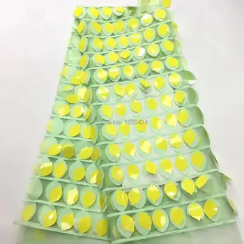 

African Fabric Lace 2019 High Quality Lace French Tulle Lace With 3D Big Water Drop Sequins Bridal Wedding For 5Yards AFFJF260