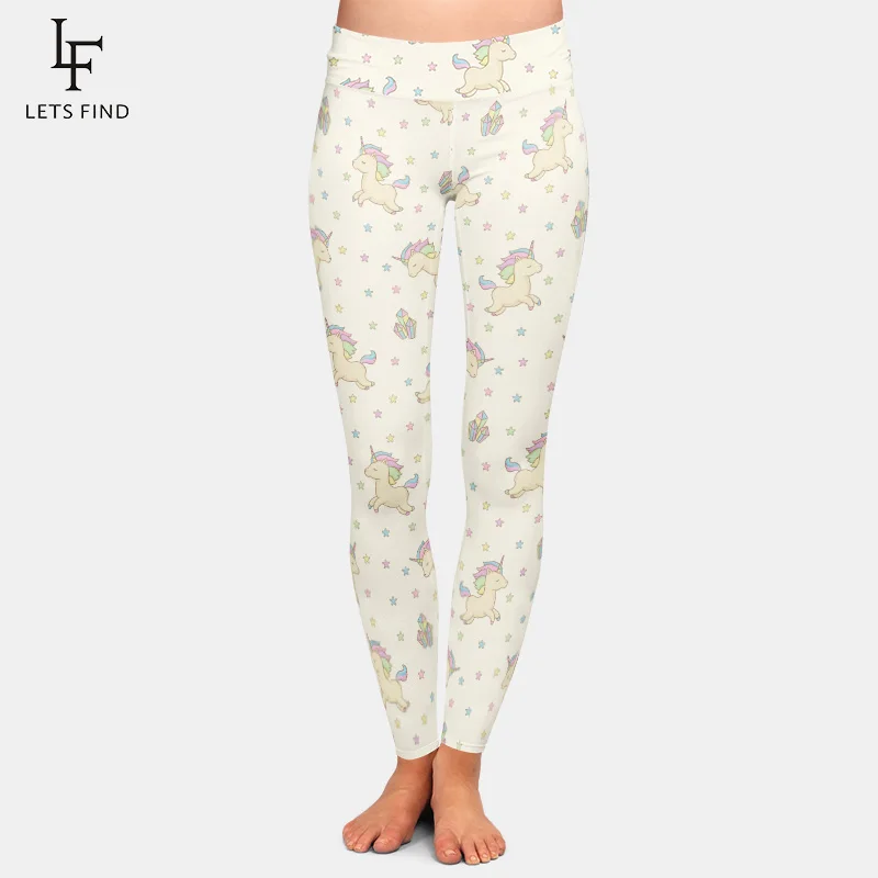 

New Fashion Women Milk Silk High Waist Leggings 3D Print Unicorn High Elastic Casual Comfortable Women Leggings