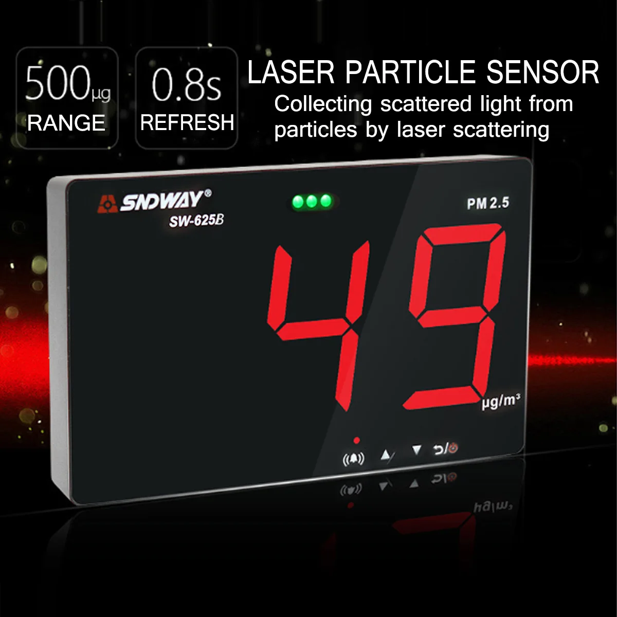 

Digital Air Quality Monitor Laser PM2.5 Detector Gas Monitor Analyzer Meter Diagnostic Health Care Tool