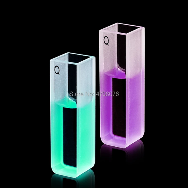 

30mm flux 2pcs/box Quartz Glass Cuvette Cell with lid for chemical spectrum Capped Silica cuvette Spectral analysis instruments