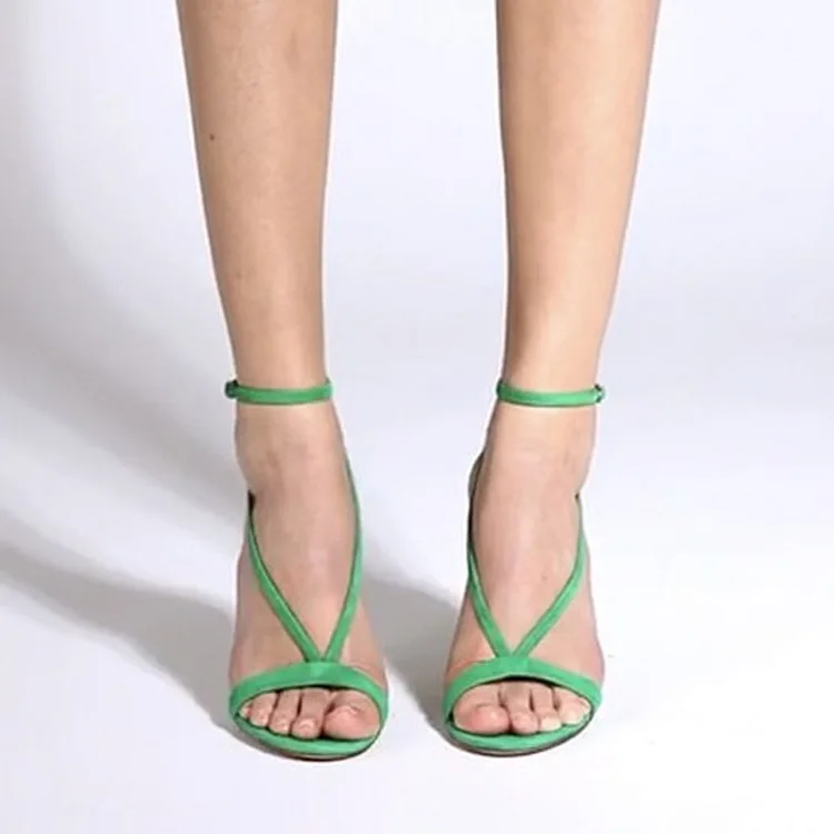 

Fashion Leisure Women Thin Heels Sandals Ankle Strap Super High Front Rear Strap Women Shoes Solid Summer Casual Sandals