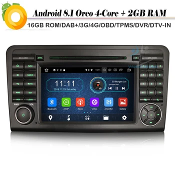 

7" 2 Din DAB+ Android 8.1 Autoradio Sat Nav GPS WiFi 4G DVR OBD Car Multimedia Player FOR Mercedes Benz ML/GL Class W164 X164