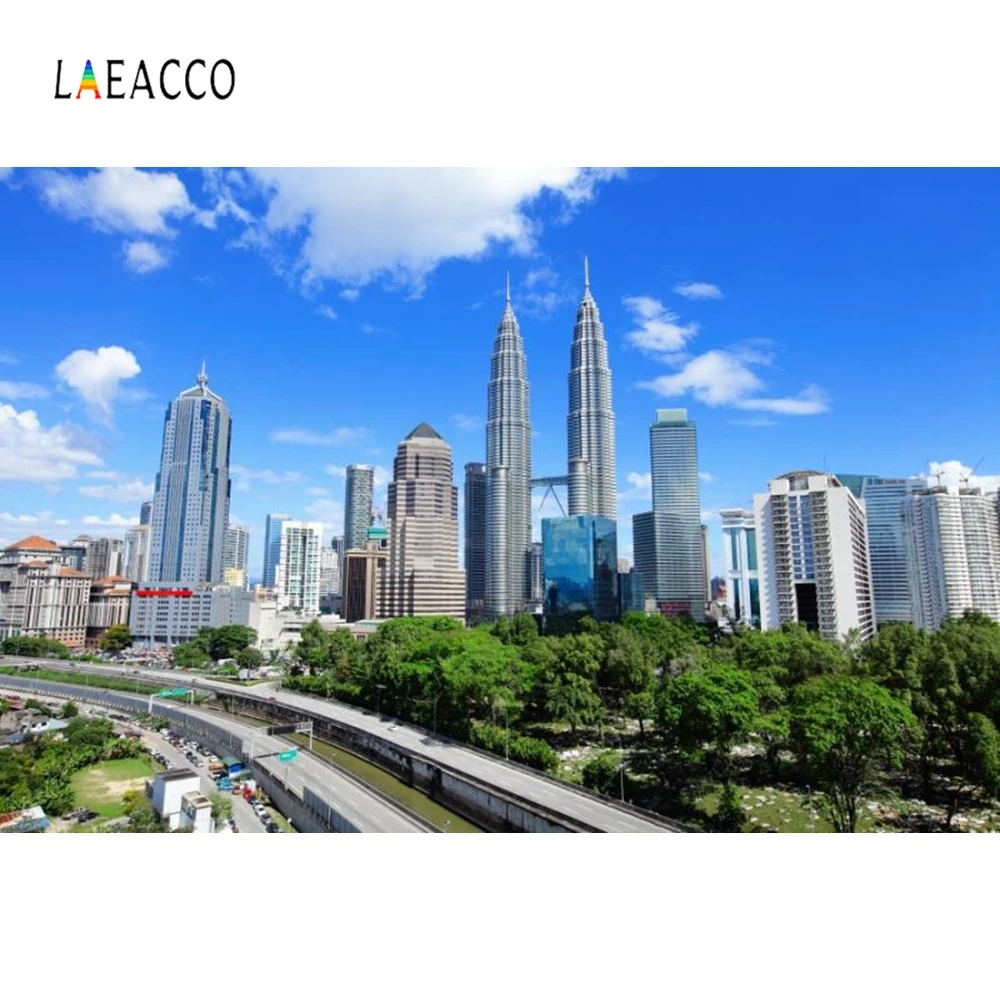 

Laeacco Exterior Buildings Blue Sky Cloud Backdrop Photography Backgrounds Customized Photographic Backdrops For Photo Studio