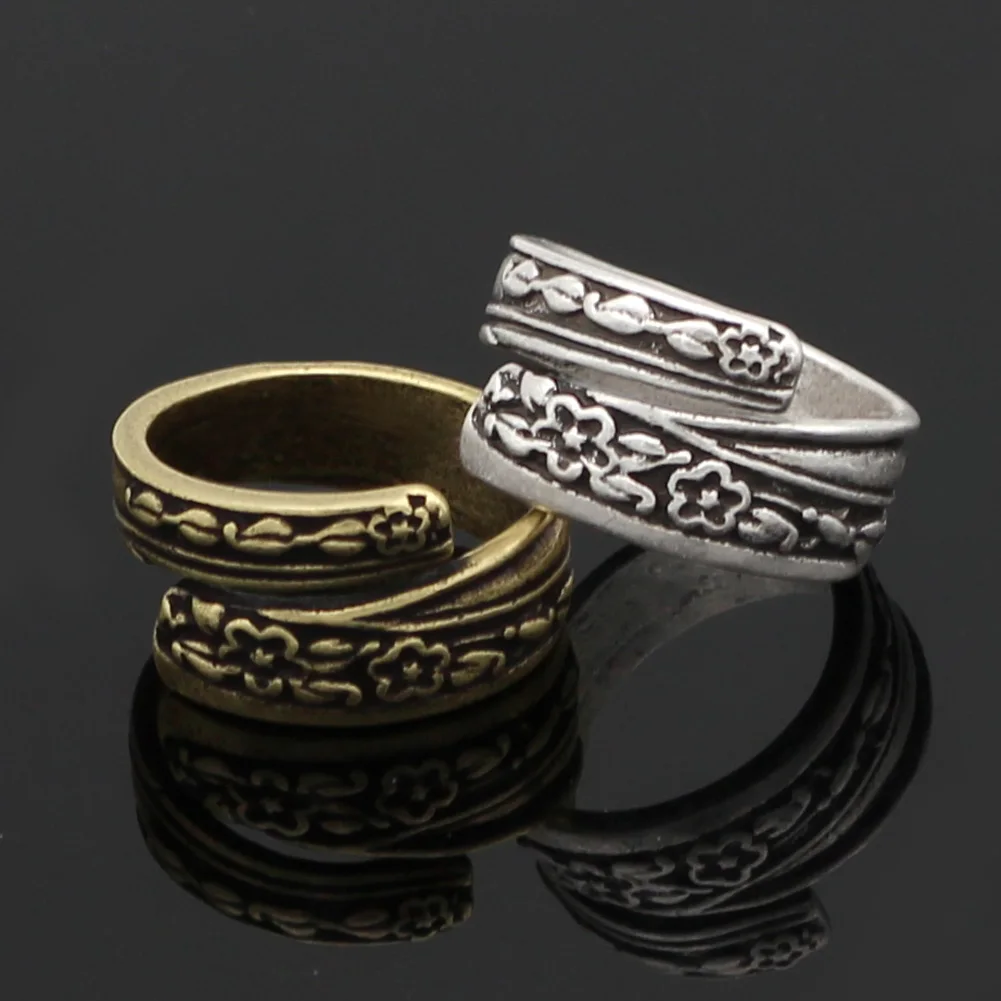 

amulet Retro flower Schmuck Rose Blume und Blatt Muster Ring