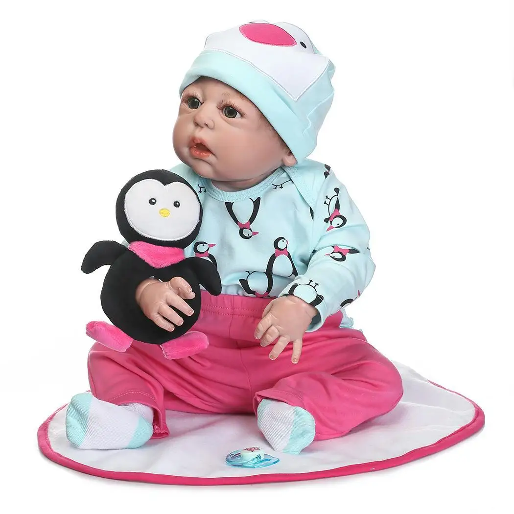 

Kids Soft Silicone Realistic With Clothes Plush Penguin Reborn Unisex Baby Doll Collectibles, Gift, Playmate
