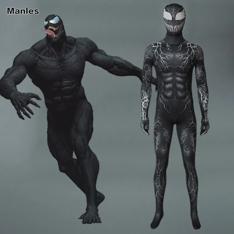 Venom Cosplay Edward Eddie Brock Costume Spiderman Zentai Jumpsuit Men Outfits