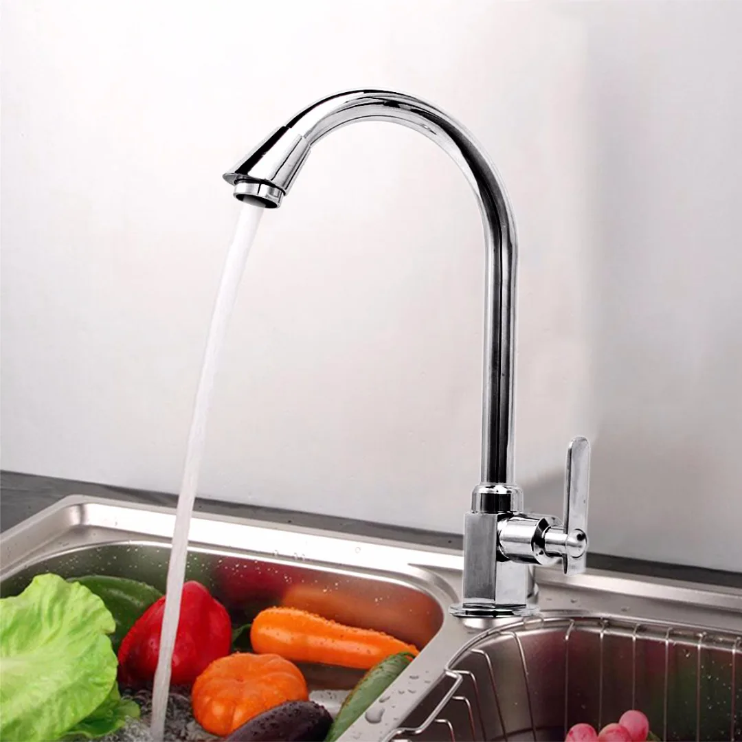 

360 degree Swivel Stainless Steel Mixer Tap Single Lever Spout Sink Faucet Home Basin Faucets Mayitr