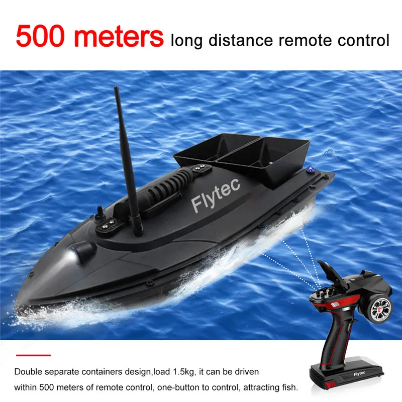 

Flytec V500 50cm Fishing Bait RC Boat 500M Remote Fish Finder 5.4km/h 2-24h Using time Double Motor Outdoor Toy With Transmitter