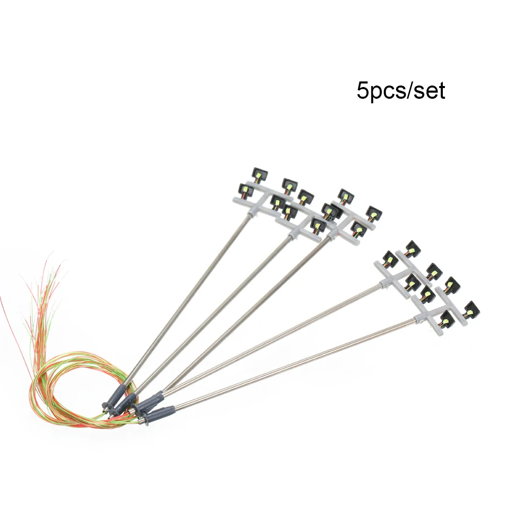 

5 pcs Model LED Street Lights Lamppost Garden Playground Railway Train Layout Landscape Led Lamp Lighting 1:100 Scale 115mm