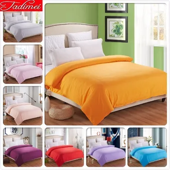 

1 piece Duvet Cover Plain Pure Color Quilt Bedding Bag Adult Kids Soft Cotton Single Twin Full Queen King Size 150x200 220*240cm