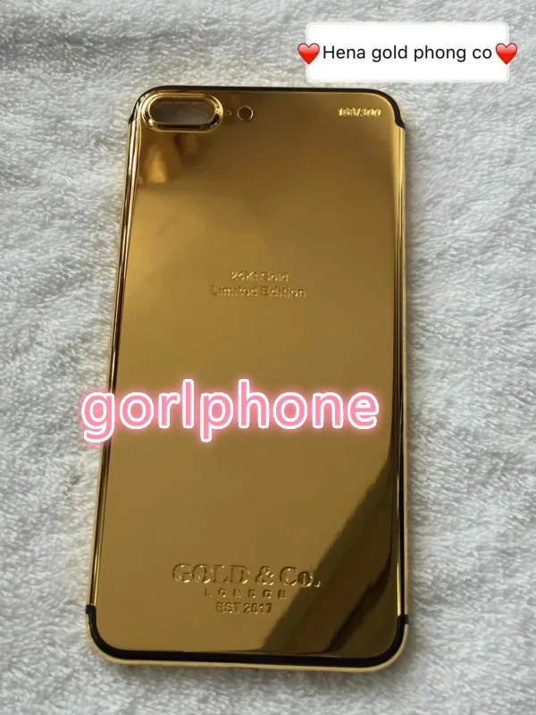 100% хорошее качество задняя крышка корпуса для телефона 6 6s 6p p 7 7p 24K Золотая Крышка