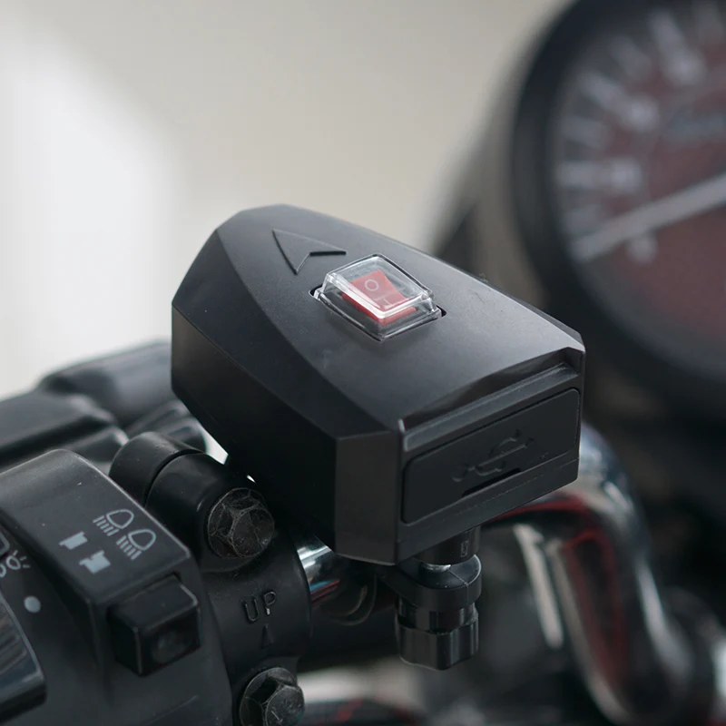 

Waterproof Dual USB 12V Motorcycle Handlebar Charger Socket W/ Switch & Mounts