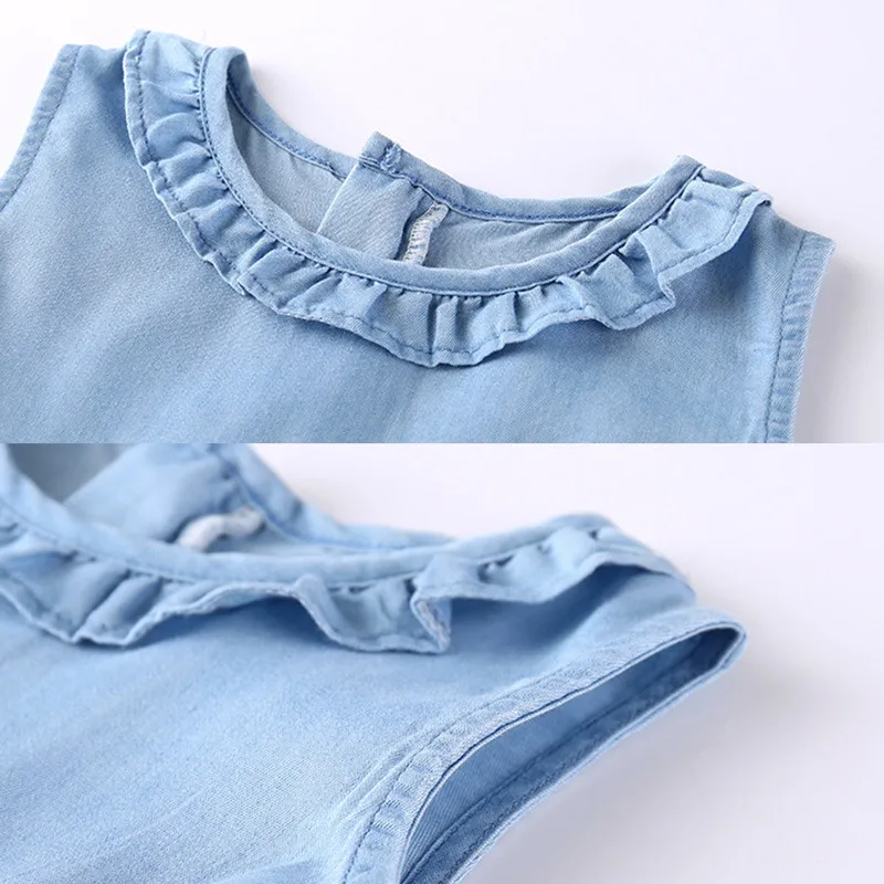 Baby Kid Children Girls Floral Embroidery Dress Denim Jeans Sleeveless Princess Summer Clothes Dresses Blue Color 2-8 year Baby Kid Children Girls Floral Embroidery Dress Denim Jeans Sleeveless Princess Summer Clothes Dresses Blue Color 2-8 year