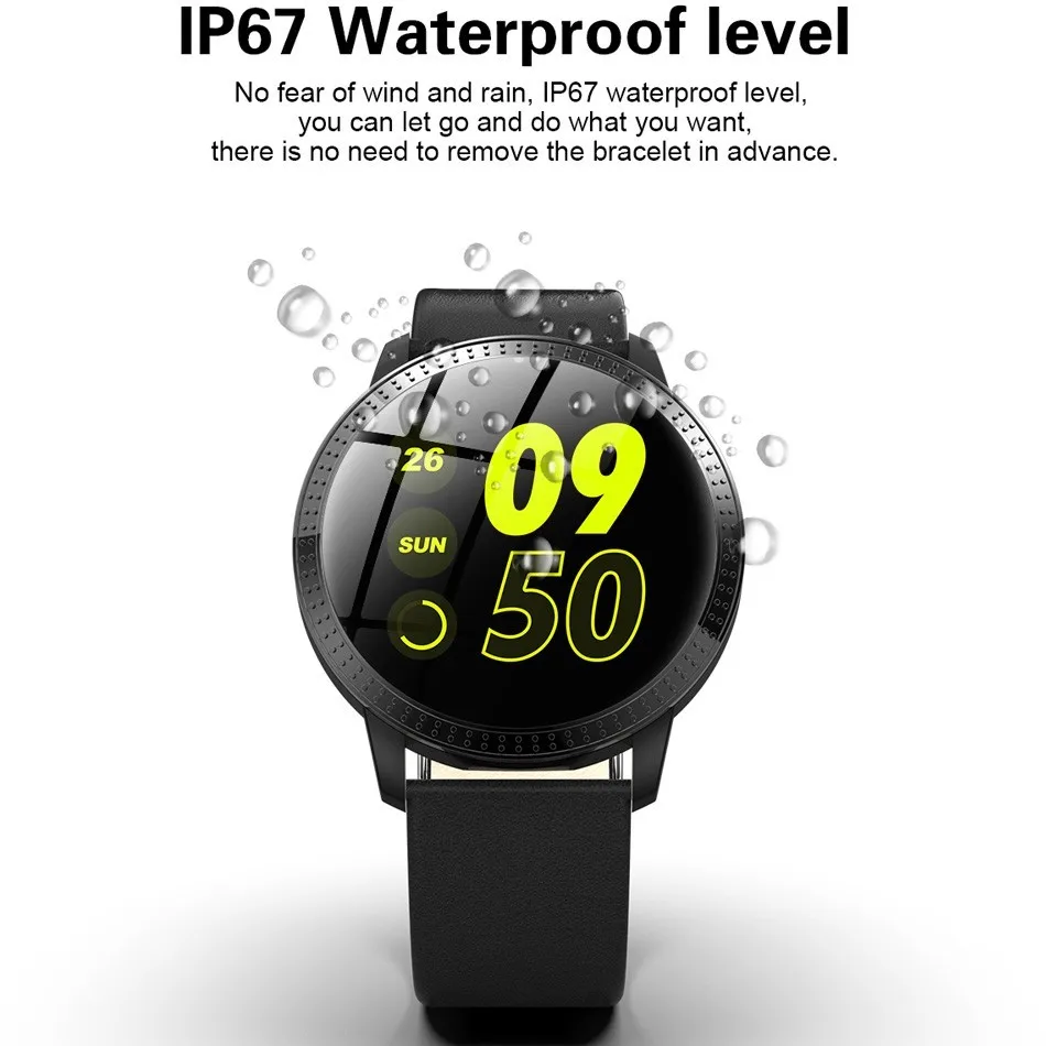 Smart Watch CF18 Waterproof IP67 1.22 Inch Blood Pressure Monitoring Metal Starp Multi Sport Modes SmartWatch Women Band