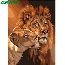 AZQSD Современная картина маслом по номерам Лев Ручная роспись холст настенная картина для гостиной украшение дома стены Искусство животное K336