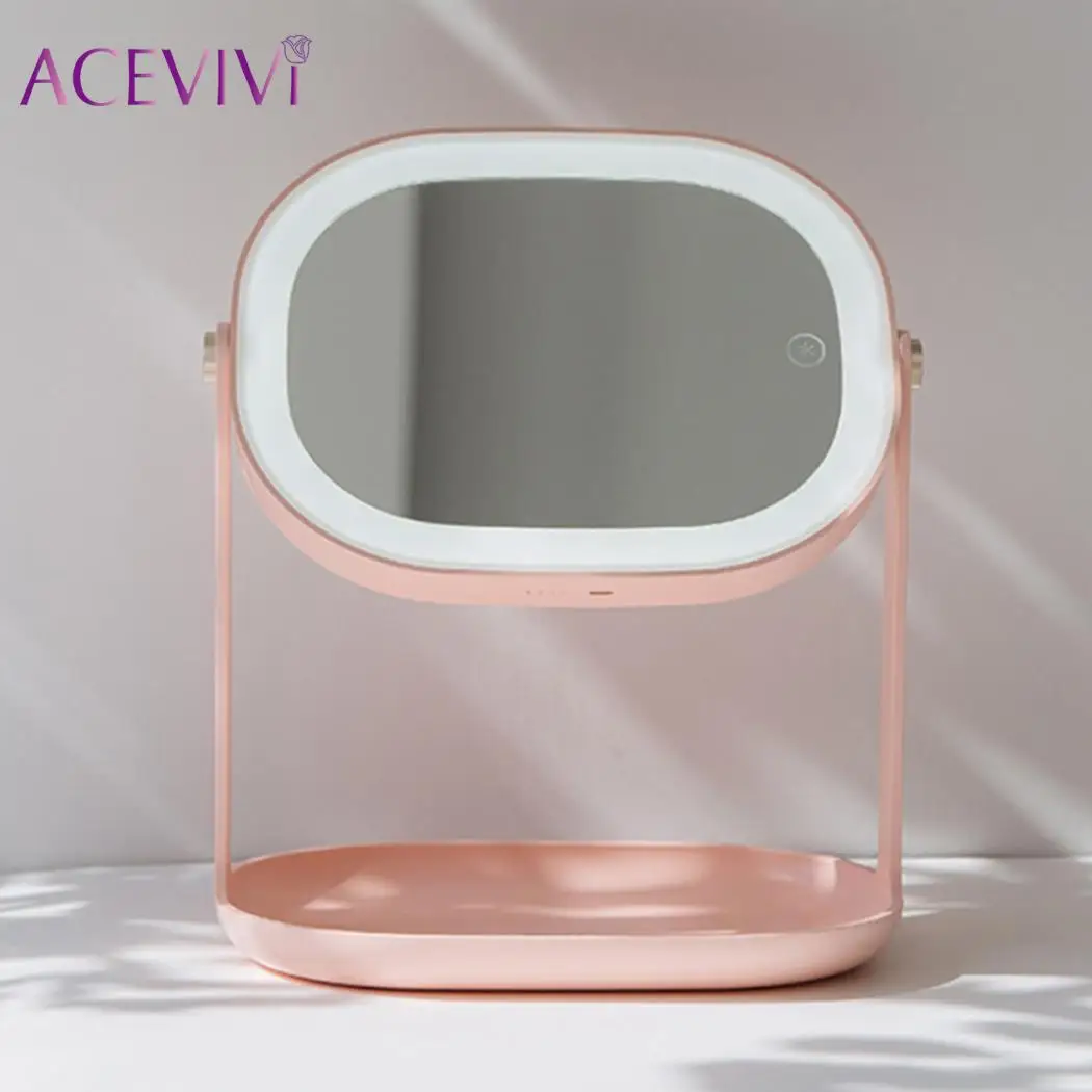 

LED Touch Screen 22 Light Makeup Mirror Magnification Circular Dual Sided LED 360 Degree Rotating Cosmetic Mirror Vanity