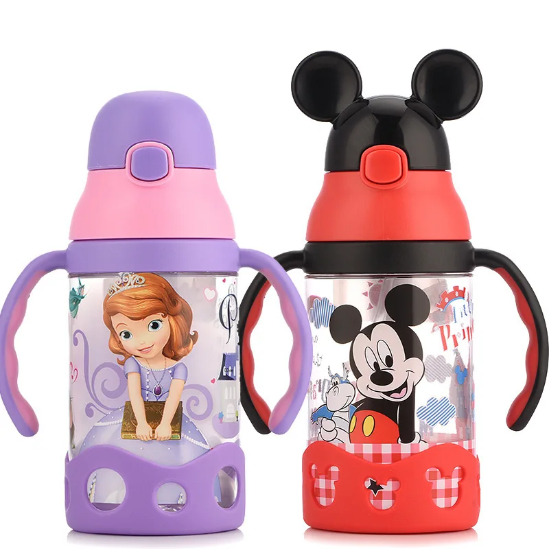 

400ML Disney Baby Cup Children's Sippy Cup Learn to Drink bottle Baby Kettle Leak-proof Baby Drink Water bottle with Handle