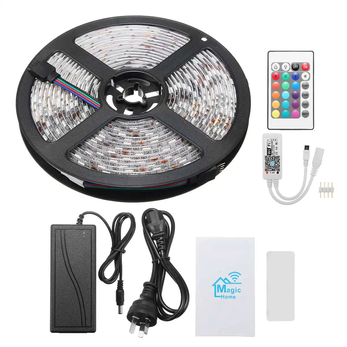 

Smuxi 5M/16.4Ft Smart Wifi RGB 300 Waterproof LED Strip Lights + Intelligent Controller For Alexa Google Home IR AU