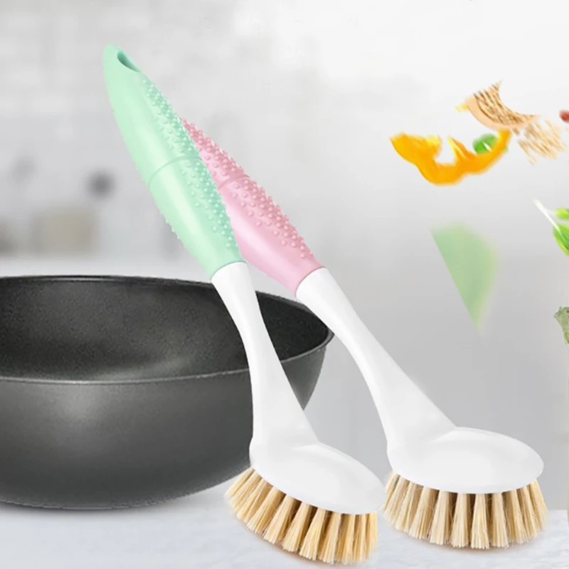 Plant Fiber Brush kitchen tools multiple colour long handle sink brush
