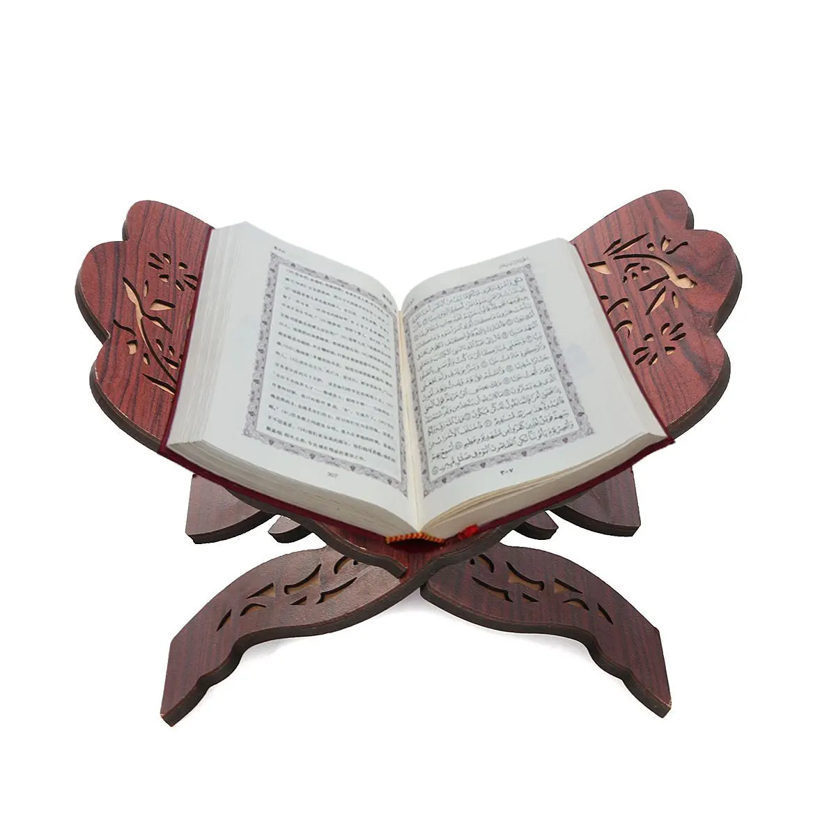 

2 Colors Removable Bookends Quran Muslim Wooden Book Stand Holder Ramadan Allah Islamic Gift Handmade Book Decoration 28x20x15cm