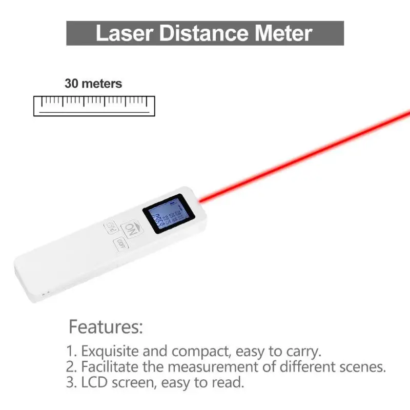 30 m Mini Ручной лазерный дальномер цифровой лазерный дальномер Портативный дальномер Diastimeter PP ЖК-дисплей экран Лидер продаж