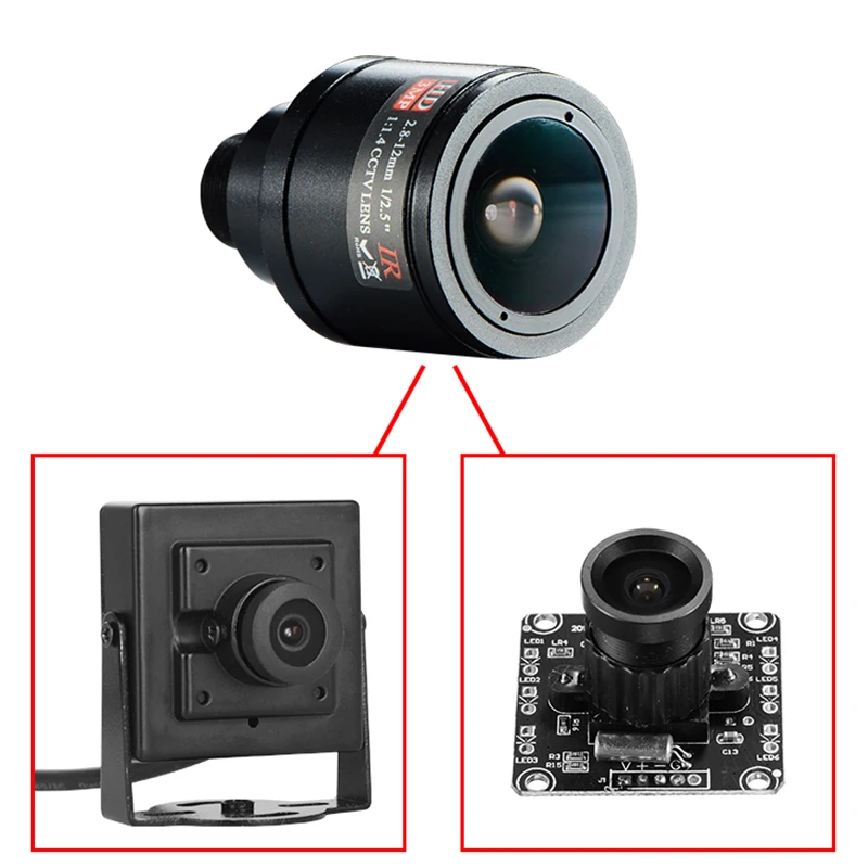 Объектив видеонаблюдения HD 3.0MP M12 2 8 12 мм вариофокальный ИК объектив CCTV F1.4 ручной