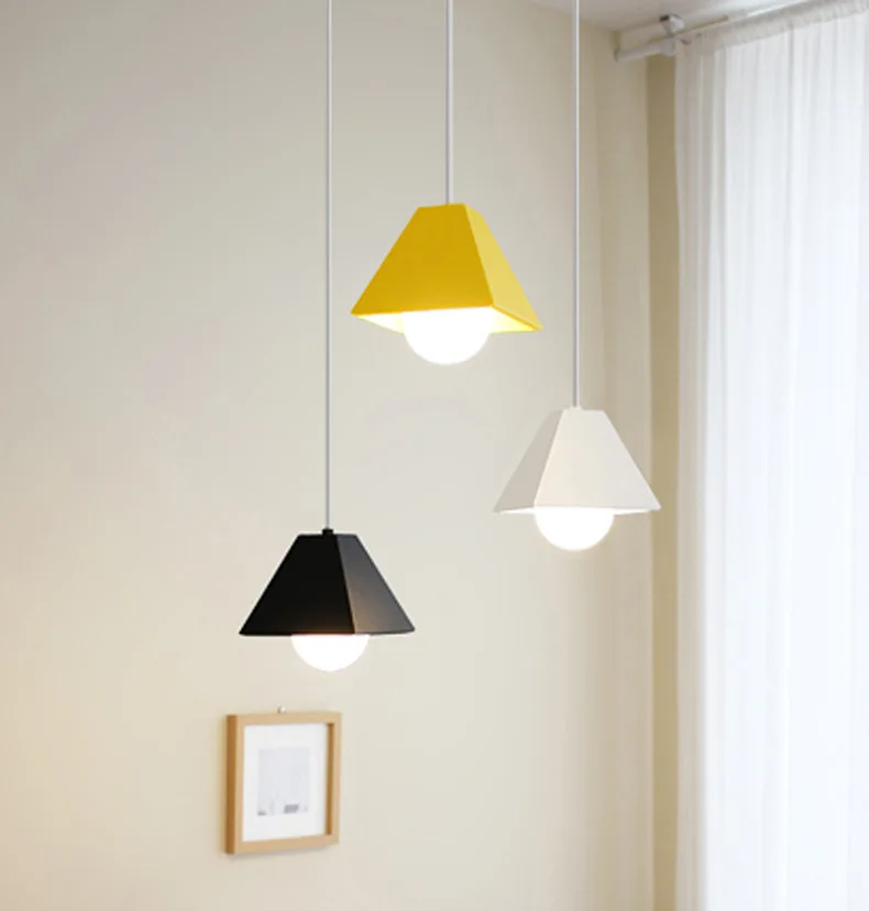 

Modern Led Indoor Pendant Lamp Iron Lampshade Kitchen Lighting Fixture Reception Desk Hanging Suspension Drop Light Luminaire
