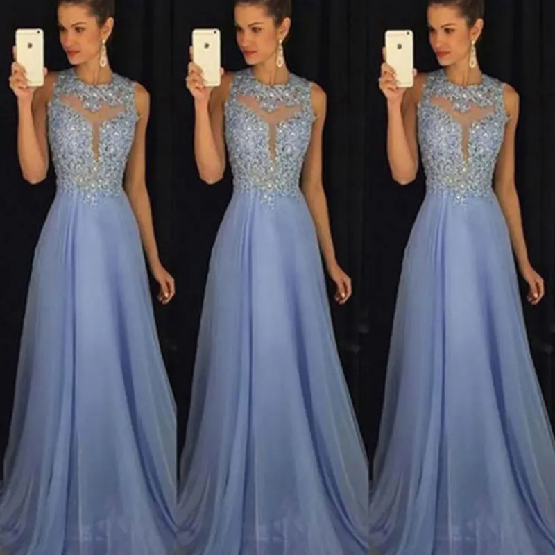 

Women Formal Long Lace Dresses Prom Party Wedding Gown Sundress Sexy Temperament Women's Clothes