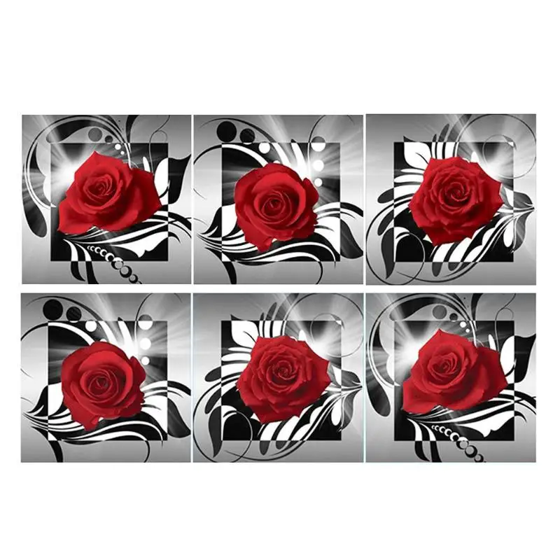 

3Pcs/set Red Rose 5D DIY Full Drill Diamond Painting Kits Combination Craft Diamon Cross Stitch Home Decoration Art Wall Decor