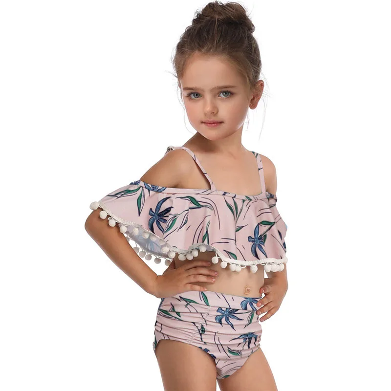 

Mom Girl Outfits Fashion Summer Family Clothes Matching Swimsuit For Mother Daughter Swimwear Floral High Waist Bikini Set