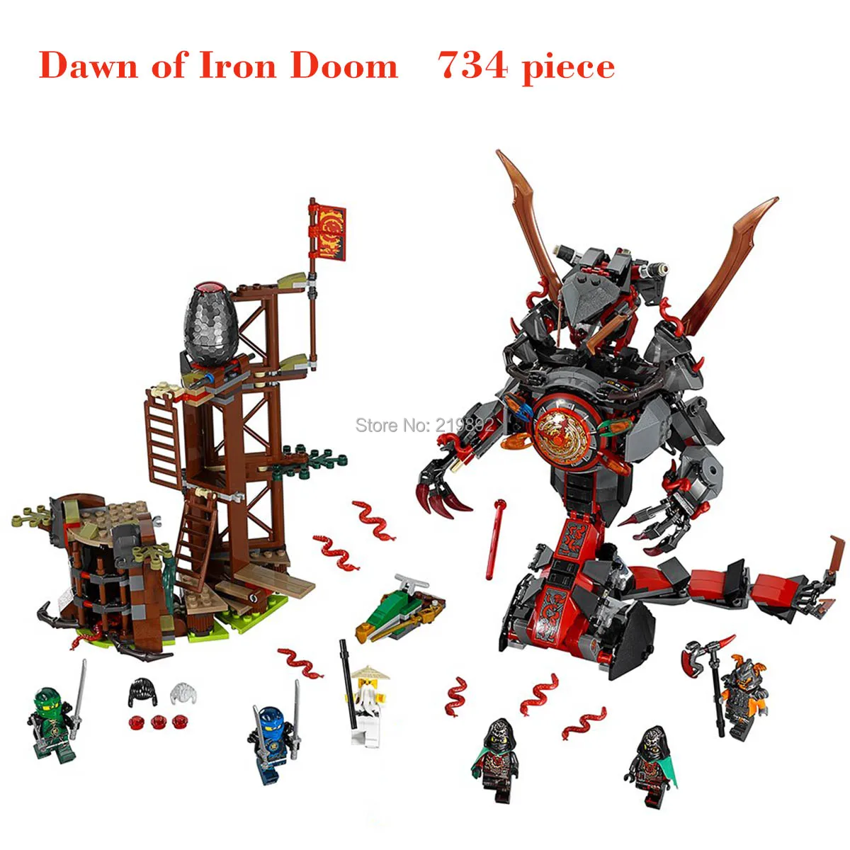 

734pcs New Compatible LegoINGlys Ninjagoing Dawn of Iron Doom 70626 Building Kit Blocks Model set Toys for Children Boys Gift