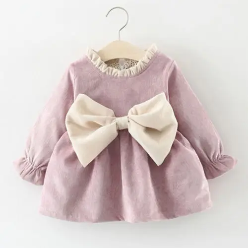 

Newborn Infant Kids Baby Girl Cotton Bowknot Princess Party 3D Ear Dress Winter Clothes Size 1-3T