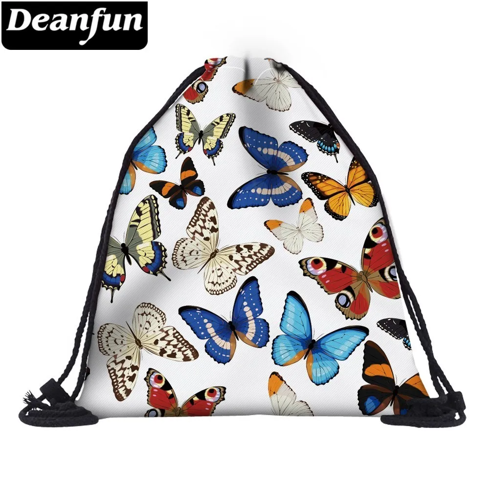 

Deanfun Drawstring Backpack 3D Printing Butterfly Drawstring Bag Travel Softback Mens Backpacks Bags 60023 #