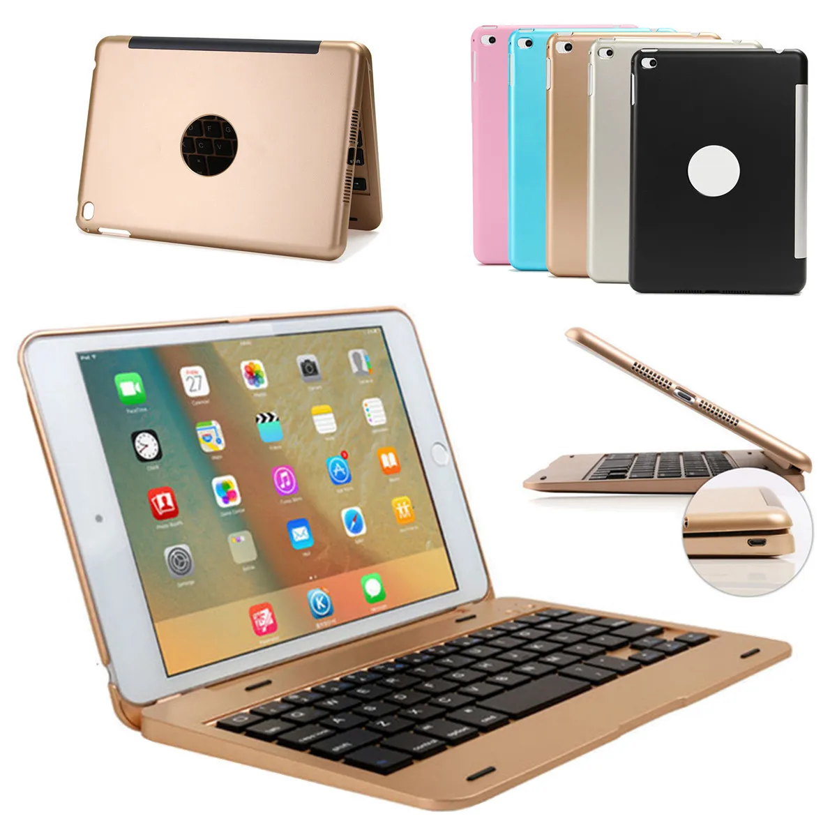 

Aluminium Ultra Slim Portable Wireless bluetooth 3.0 Keyboard Case Cover Holder For iPad Mini 4 New 7.9inch Keyboard Cover Case