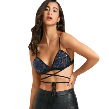 

Suit-dress Fashion Sexy Paillette Bandage Vest Bra Women Lingerie Bralette