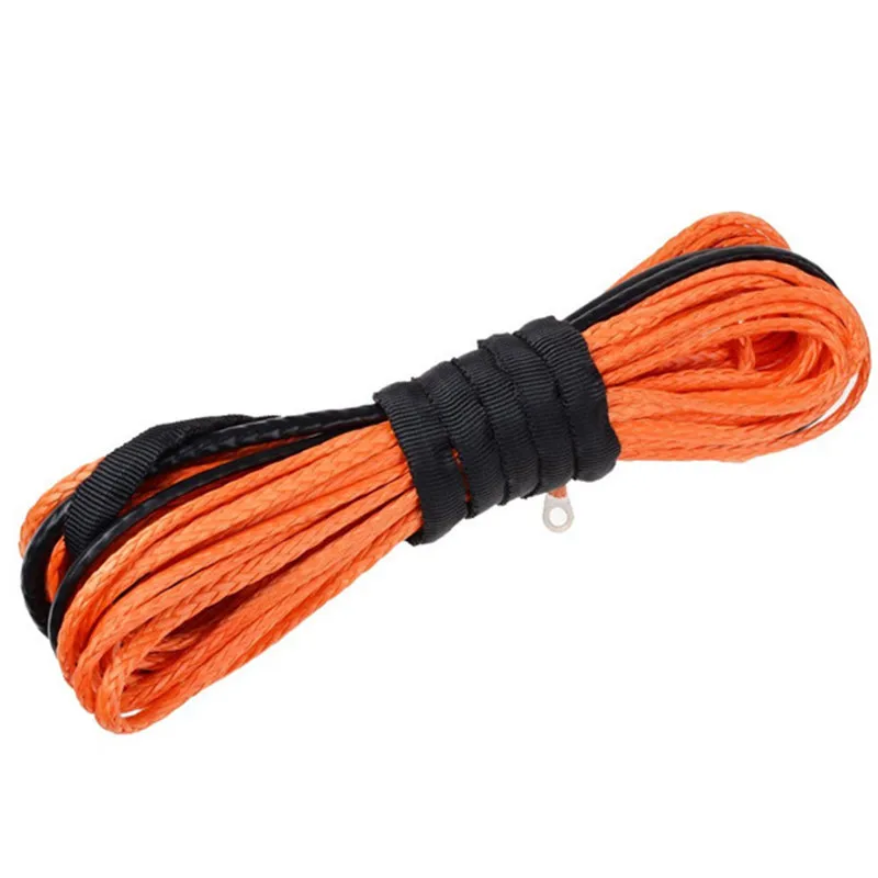 4.8mm/6mm x 15 m حبل نايلون الاصطناعية ونش سحب كابل مع غمد fo SUV الطرق الوعرة حبل رفع حبل اصطناعي