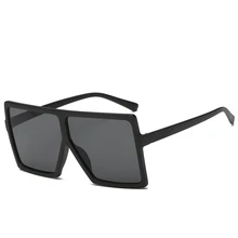 Негабаритных квадратных солнцезащитные очки для женщин для ретро Flat Top Integrated Защита от солнца очки пикантные оттенки унисекс