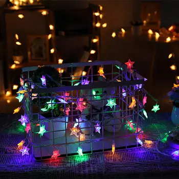 

3.5M 30 Bulbs Holiday String Lights LED Star Shaped Lights Xmas Wedding Home Decoration Lights Battery Operated Twinkle L