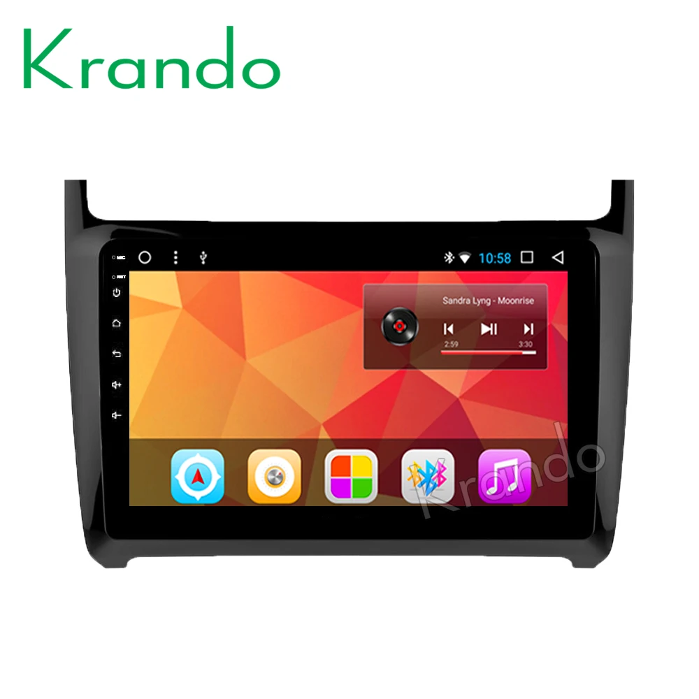 Cheap Krando Android 8.1 10.1" Big Screen Full touch car Multimedia system audio player for VW Polo 2012 navigation player gps wifi 0