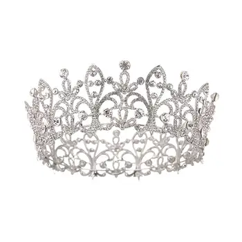 

1pc Bridal Crown Noble Rhinestone Round Hair Accessory Headpiece Hairband for Girls Ladies